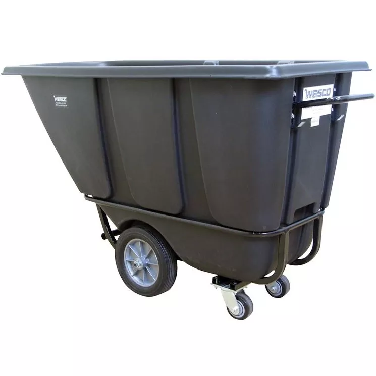 1/2 Cu. Yd. Black Heavy-Duty Tilt Cart, 1,400 lb. Capacity