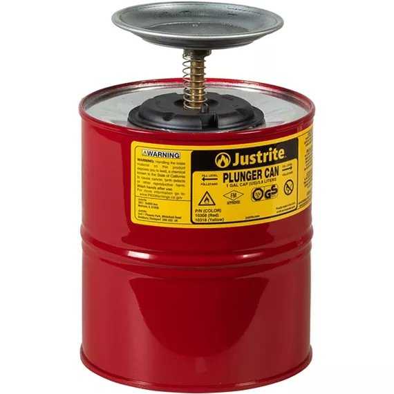 1 Gallon Red Steel Plunger Dispensing Can