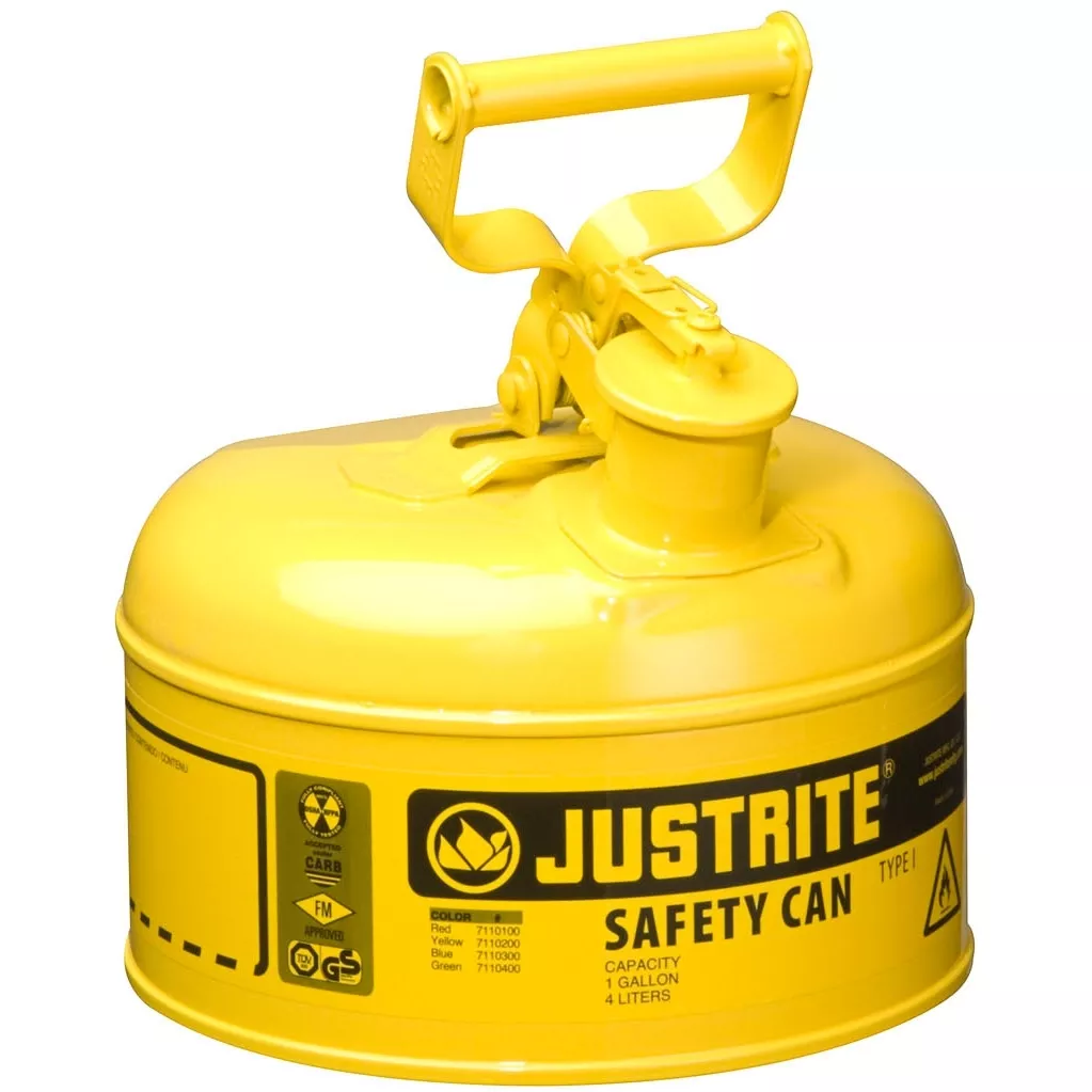 1 Gallon, Type I Safety Can w/Self-Close Lid for Flammables, Yellow (Multi-Lingual)