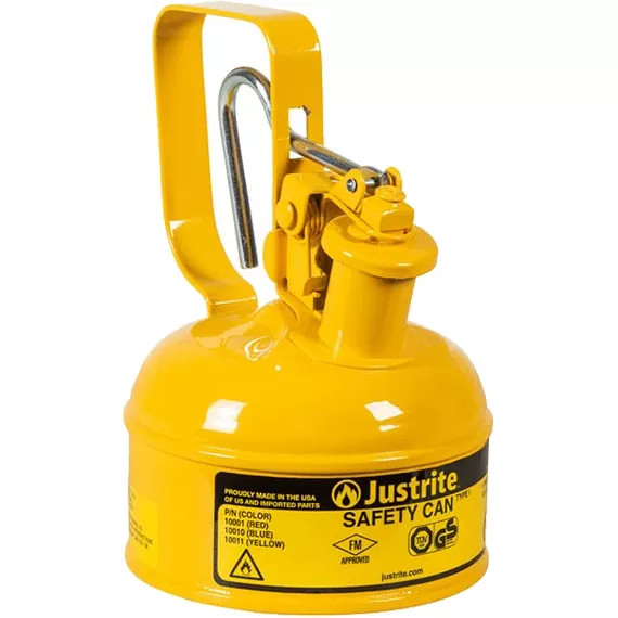 1 Pint, Type I Safety Can w/Trigger-Handle for Flammables, Yellow