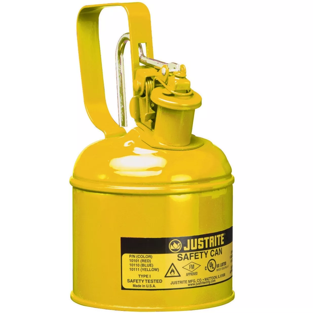 1 Quart, Type I Safety Can w/Trigger-Handle for Flammables, Yellow (Multi-Lingual)
