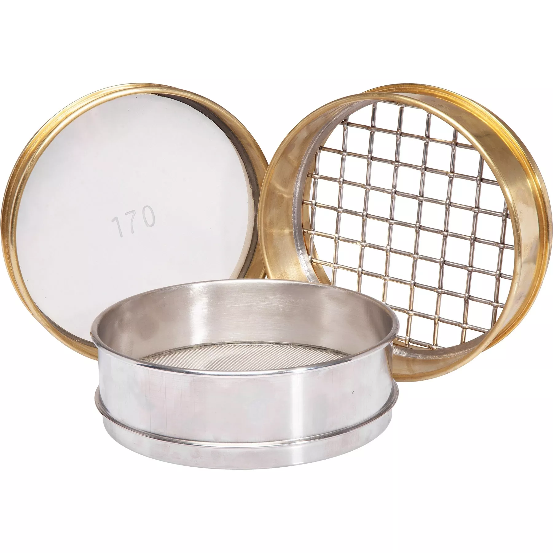 .265" Mesh Testing Sieve, 8" Dia., 2" Depth (Full), Brass Frame, SS Wire Cloth
