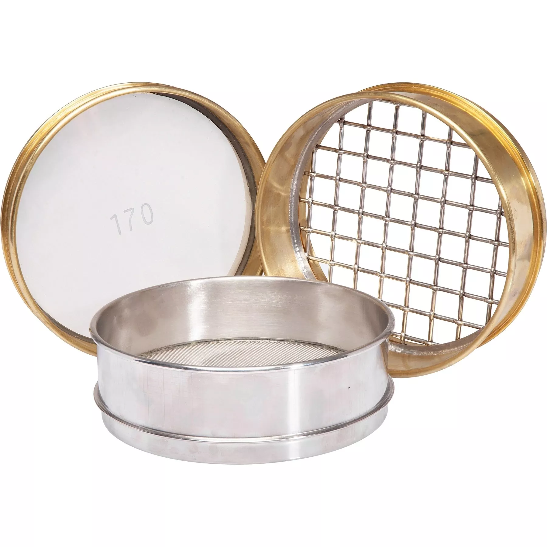 .530" Mesh Testing Sieve, 12" Dia., 3-1/4" Depth (Full), Brass Frame, SS Wire Cloth