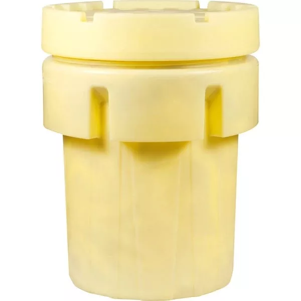 95 Gallon Yellow Overpack Plus Plastic Drum w/Screw On Lid, UN Rated
