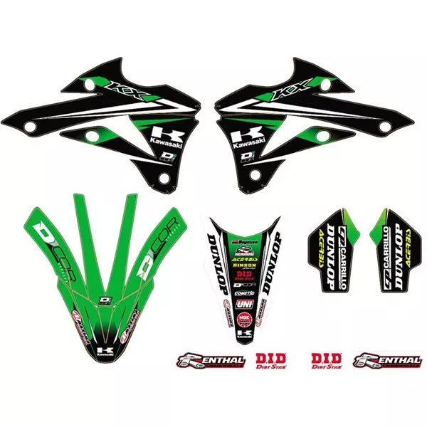 D'COR Visuals 2018 Monster Energy Kawasaki Team Green Graphic / Trim Kit