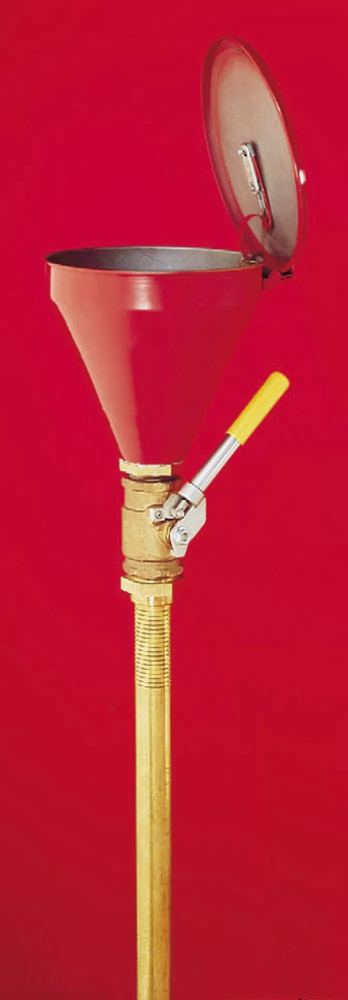 Self-Closing Funnel w/Check Valve, 32" Non-Sparking Brass Tube