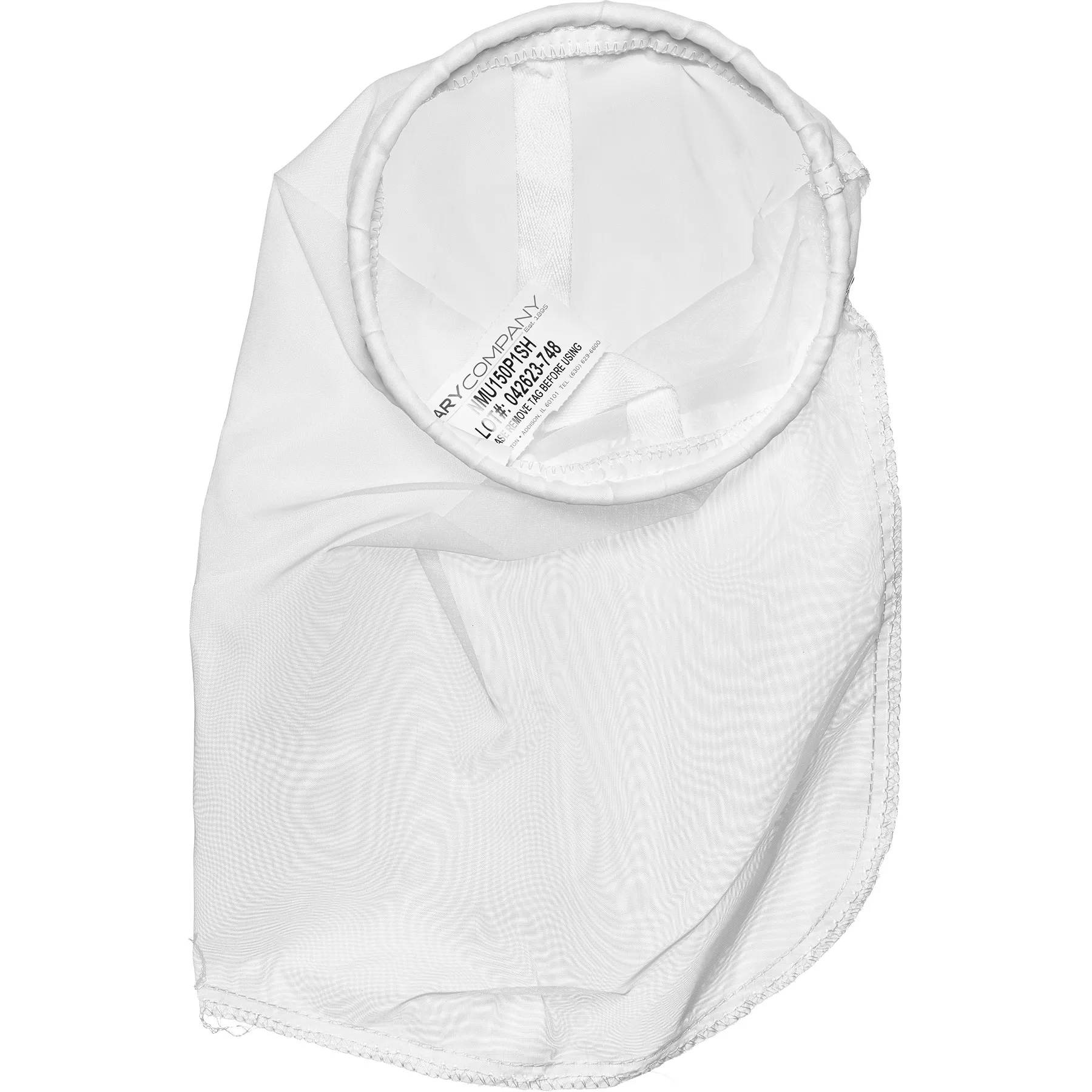 Size #1, 150 Micron - Nylon Multifilament Mesh Liquid Filter Bag, Galvanized Steel Ring, Handle (NMU150P1SH)