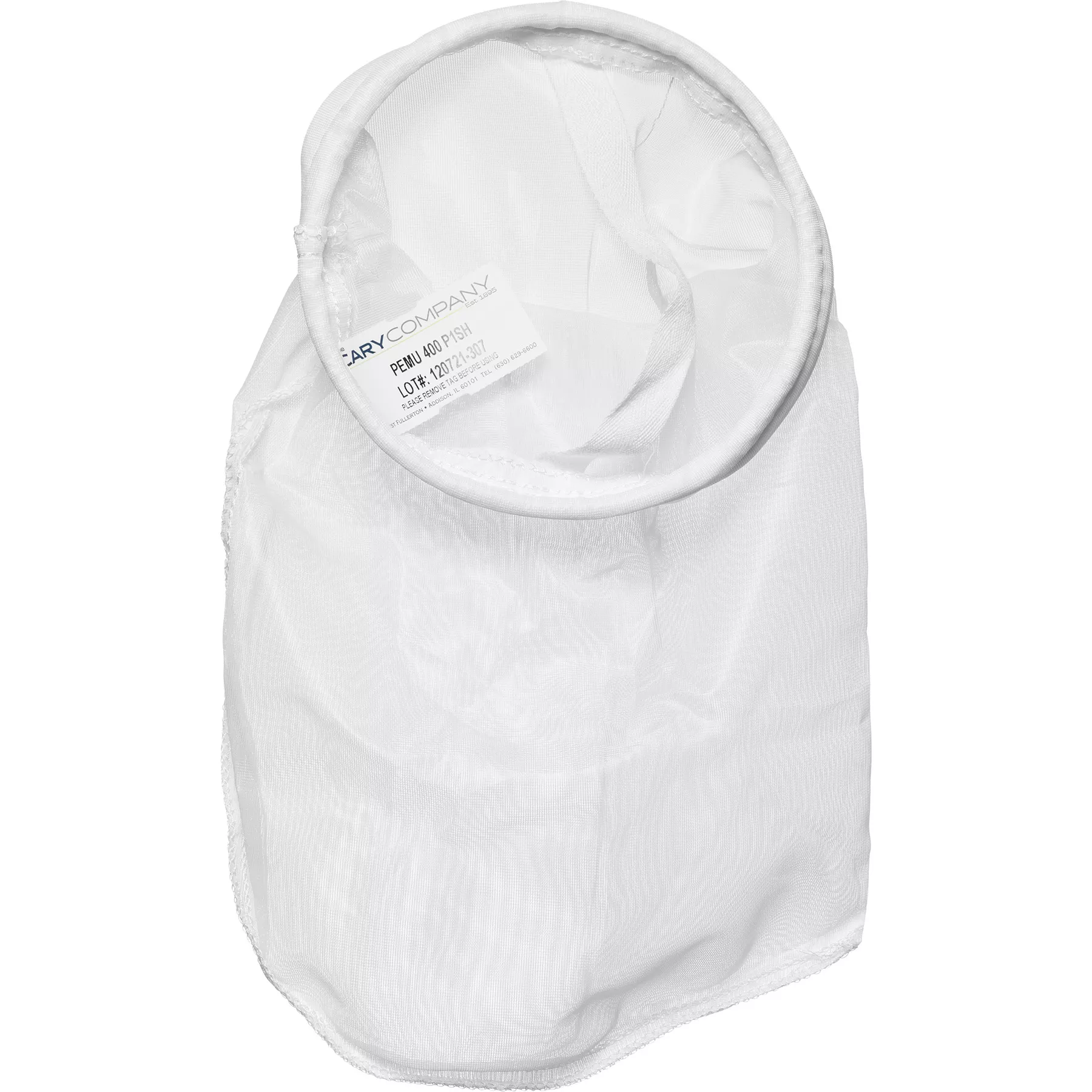 Size #1, 400 Micron - Polyester Multifilament Mesh Liquid Filter Bag, Galvanized Steel Ring, Handle (PEMU400P1SH)