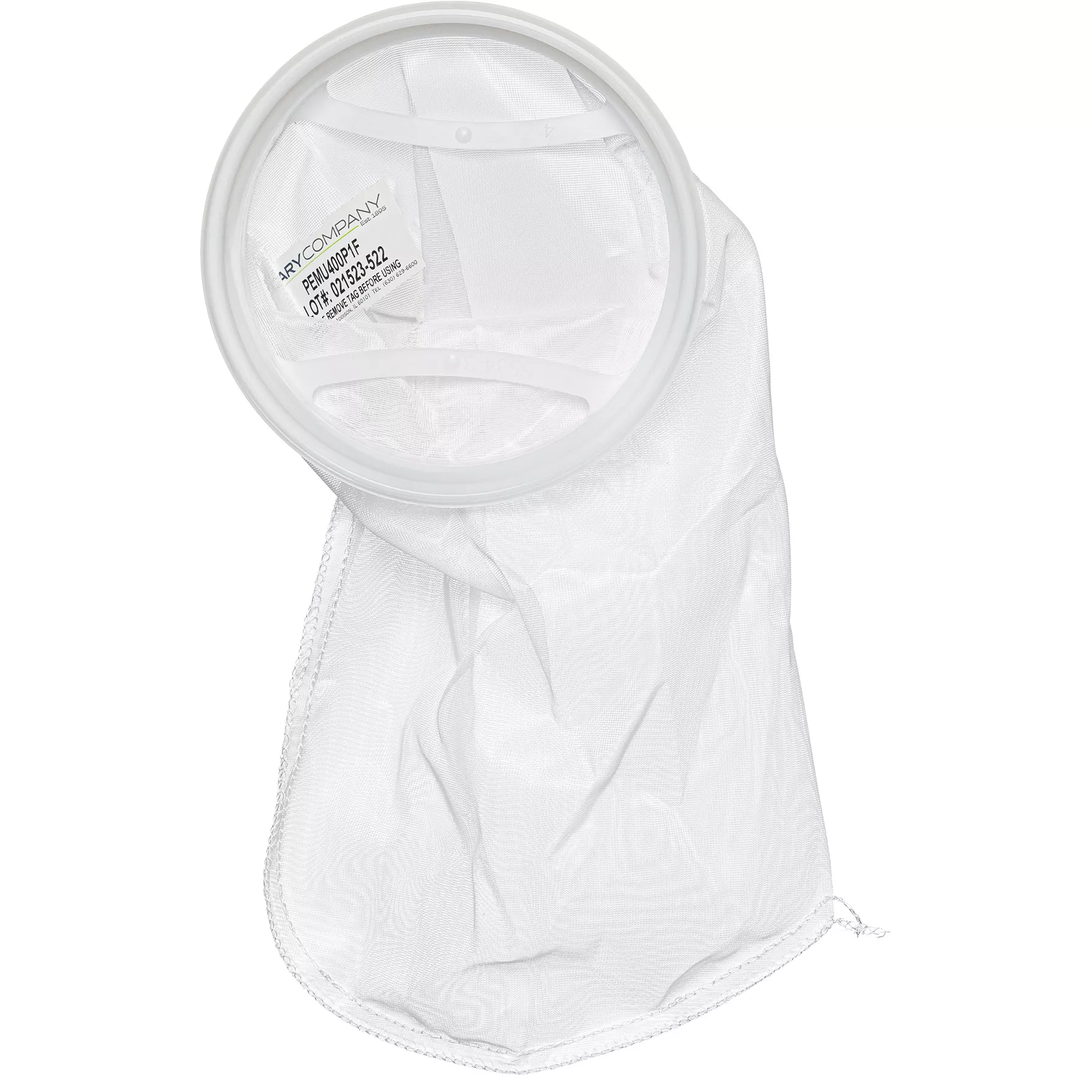 Size #1, 400 Micron - Polyester Multifilament Mesh Liquid Filter Bag, Plastic "F" Flange Ring (PEMU400P1F)