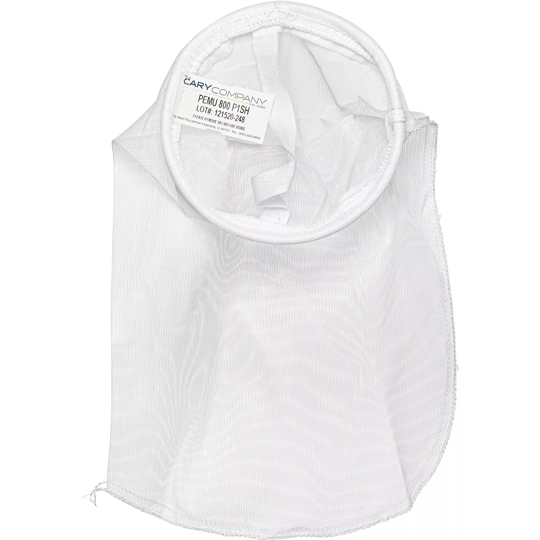 Size #1, 800 Micron - Polyester Multifilament Mesh Liquid Filter Bag, Galvanized Steel Ring, Handle (PEMU800P1SH)