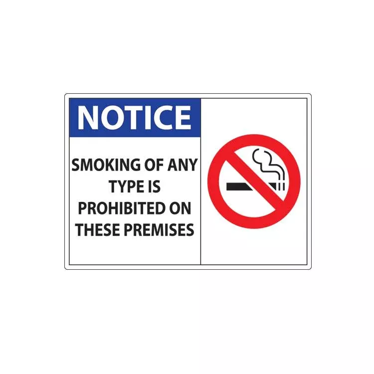 ZING No Smoking Decal, 5X7, 2/PK- Model 1834D
