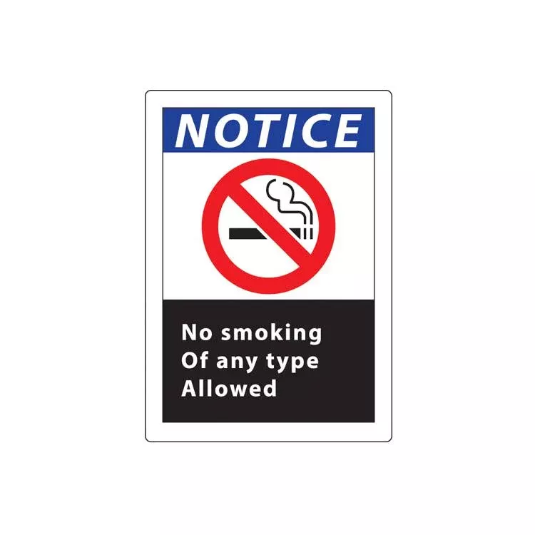 ZING No Smoking Sign, 10X7- Model 1836
