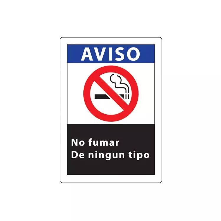 ZING No Smoking Sign, 10X7- Model 1837